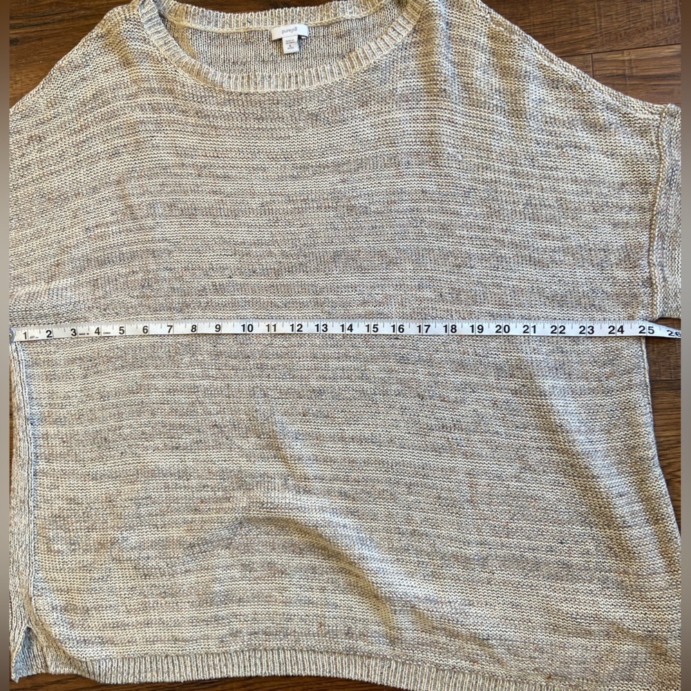 Pure Jill J Jill Sweater XL petite LINEN COTTON blend Lagenlook BOHO Cottage top - Picture 4 of 5